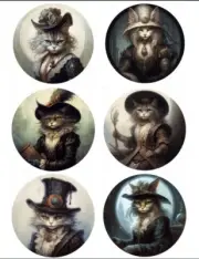 6 Pcs Gothic Cats Junk Journals Scrapbook USA Seller