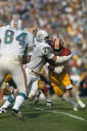 Super Bowl VII, Miami Dolphins Manny Fernandez in action, ta - 1973 Old Photo