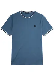 Fred Perry Logo-embroidered Cotton T-shirt - Blue M