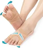 Women and Men Big Toe and Tail Toe, Wear With Shoes Splint Sleeve Spacer Separator Hammer Toe Corrector for Left and Right Foots (Colour of skin, L)