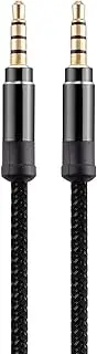 3.5mm Audio Cable - Headphone Cable | 1.5m 3.5mm Long Heavy Duty Nylon Braided Aux Cable | Nylon Braided Audio Cord for Car | Male to Male Jack Auxiliary Cord Extension Adapter for Speaker Car