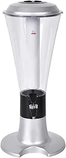 3L Beer Tower Dispenser, Luminous Multipurpose Tabletop Wine Beer Tower Dispenser with Tap for Home Bar KTV(Silver)
