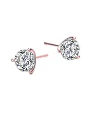 Genevive 18K Rose Gold Vermeil CZ Martini Earrings