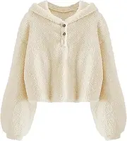[Imily Bela] Children's Girls' Hooded Pullover Fleece Hoodie Sherpa Sweater Shirt Warm Teddy Jumper