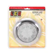 LED Autolamps Round Reverse Light with Chrome Flange and 10 LED Lamp 12V Bulk