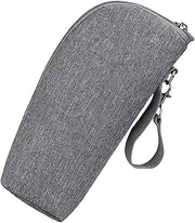 Hoement Sulated Baby Bottle Bag Portable Bottle Storage for Feeding Go Bottle Insulation Pouch for Travel Gray