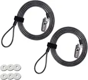 Maizoon Combination Laptop Security Lock with 4 Digit Resettable Code Combo 1.9M/74.8Inches Wirerope for PC Monitors Projector Docks and Other Devices Military 2 Pack