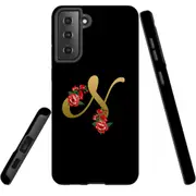 For Samsung Galaxy S22+ Plus Case, Armour Cover, Embellished Letter N