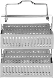 GANAZONO Dyeing Rack Microscope Slide Storage Stand Staining Rack Laboratory Accessories Biology Accessories Microbiology Slide Racks Microscope Slides Rack Reusable Silver Stainless Steel