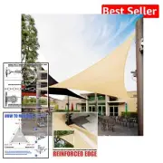 Elegant 17x17' Beige Triangle Sun Shade Sail - Perfect for Outdoor Events