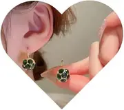 [Vcagirest] Vintage Emerald Diamond Round Earrings Diamond Pendant Stud Earrings for Wedding Prom Party Rhinestones Earrings