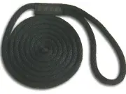 3/4" x 40' Solid Braid Dock Lines - Black - Made in USA