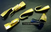 3 Lrg GOLD plated double hook clasps hook eye leather jewelry necklaces FPC316