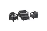 Keter Corfu Outdoor Four Seater Lounge Set (Graphite)