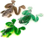6cm Soft PVC Artificial Frog Fishing Lure with Hook, 5.5g, Green/Brown Bait for Freshwater Fishing