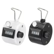 2Pcs Clicker Counter,4 Digit Mechanical Handheld Tally Click Counter Black-White