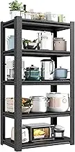BIZOEIRON 72" H Metal Storage Shelving, 2500LBS Heavy Duty Shelves Unit, Adjustable 5 Tier Storage Rack, Industrial Utility Shelf for Garage, Warehouse, Bedroom, Kitchen,16" D×36“W×72”H, Black