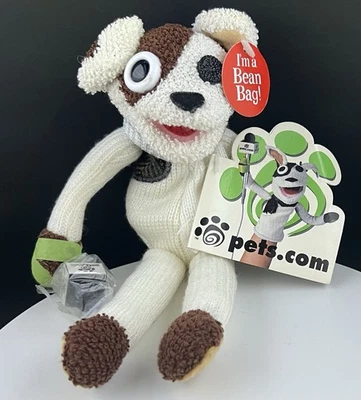 Vintage Pets.Com Sock Puppet Ad Dog Beanie, w/Watch & Microphone.