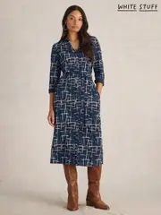 White Stuff Blue Annie Jersey Shirt Dress (AN5642) | $84