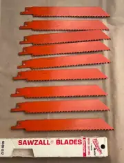 Lot of 9 Milwaukee 48001012 Reciprocating Saw Wood Blades 6TPI