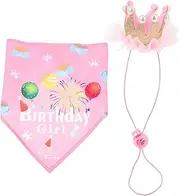 GANAZONO 1Set Pet Birthday Hat and Scarf Cozy Dog Party Accessories for Celebrating Birthdays Stylish and Comfortable Includes Scarf and Hat
