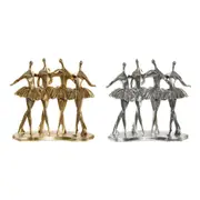 Decorative Figure Dkd Home Decor 33.5 x 14.5 x 32 Cm Silver Golden Resin Ballet Dancer