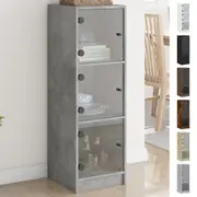 Highboard with Glass Doors Storage Cabinet Cupboard Living Room Hallway vidaXL