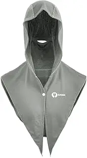 Sukeen Cooling Hoodie Towel, Instant Cooling Towels for Neck and Face, UPF 50 Sun Protection Cooling Towels for Hot Weather, Soft Breathable Cooling Neck Wraps for Sport Workout, Gray