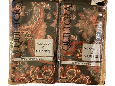 Vintage New Old Stock Quilt Craft Deluxe Napkins KARMA Pattern Set of 8