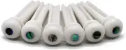 Acoustic Guitar Bridge Pins, Pure Bone, Slotted, Ivory Color, Inlaid Abalone Dot