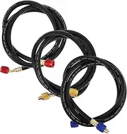 TOKIDNY Car Ac Filling Hoses 3pcs Manifold Gauge Hoses Marine Easy to Install for Automotive Repair