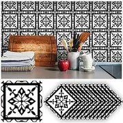 Wallpaper Paste The Paper PVC Self-Adhesive Tile Sticker Modern Wall Decor Black and White Pattern Decorative Wall Stickers Home Wall Decor Kitchen