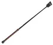 Aintree Horse Riding Whip Crop Leather Grip Closed Flapper 65Cm Brown
