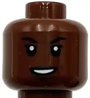 Lego New Reddish Brown Head Smile White Teeth