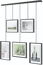 Umbra Exhibit Picture Frame Gallery Set (Holds Two 4 x 6 inch and Three 5x7 inch Images), 11x14 (Floats 8-1/2x11), Black
