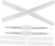 Beatifufu Maximize Your Makeup Routine 4pcs Dual-sided Silicone Lip Brush Eye Shadow Brush Set Travel Size Soft Comfortable