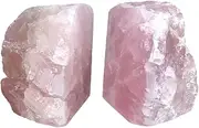 Rose Quartz Crystal Bookends Heavy Duty Large Book Ends Pink Crystal Decorative Bookend Home Office Decor 1 Pair 6-8 LBS