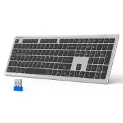 Bluetooth Keyboard, Full Size Wireless Keyboard Rechargeable, 4-Device Free S...