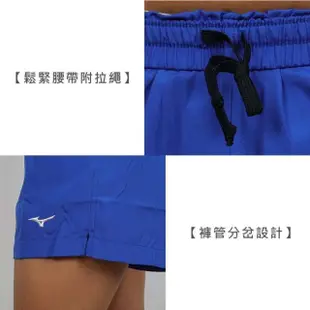 【MIZUNO 美津濃】男路跑三分短褲-慢跑 訓練 美津濃 藍白(J2TBBA5622)