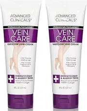 Advanced Clinicals Vein Care- Eliminate The Appearance Of Varicose Veins. Spider Veins. Guaranteed Results! (Two - 8 Oz)