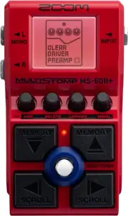 Zoom MS-60B+ Multistomp Bass Pedal, Red