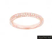 1.09Ct Round Diamond Eternity Wedding Band Ring w/ Accents 14k Rose GH I1 Prong