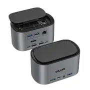 Volans Aluminium 12 in 1 Triple Display Multifunctional Type C Hub (VL-UCTDMD)