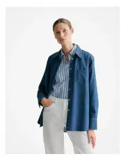 [Trenery] Relaxed Denim Shirt in Mid Blue