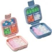 2 Pack Small Pill Case, Daily Pill Organizer Travel, Portable Pill Case, 6 Co...