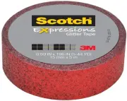 Scotch Expressions Glitter Tape: 0.59 in. x 196 in. (Red)