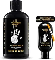 POWER BEAST Liquid Chalk, Magnesia for Better Grip, Liquid Chalk, Liquid Magnesia, Liquid Chalk for Cross Training, Climbing, Bouldering, Calisthenics, Weightlifting, 250 ml + 50 ml