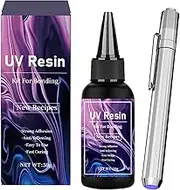 Clear UV Resin, UV Light Curing Glue, Transparent Traceless Glass Repair Adhesive, Fast-Drying Craft Sealant for Metal Ceramic