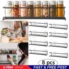 8PCS SPICE HERB JAR RACK HOLDER WALL MOUNTED FOR KITCHEN DOOR CUPBOARD STORAGE