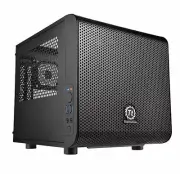 Thermaltake Core V1 SPCC Mini ITX Cube Gaming Computer Case - Black